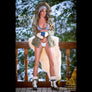 LEAH Tall Busty Sex Doll by MyRealDolls featuring realistic facial features, long hair, and a detailed body pose.