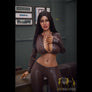 Realistic Malika sex doll by MyRealDolls featuring detailed facial features, lifelike skin, and a sensual pose.