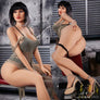 MyRealDolls Ceara Tall-Curvy Sex Doll with realistic facial features, long hair, and curvy body posing in a neutral setting.
