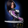 MyRealDolls Kiko War Knight sex doll with detailed facial features, realistic skin, and armor-inspired outfit, full-body view.