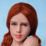 Realistic Roxy Red-Head Sex Doll by MyRealDolls featuring detailed facial features and red hair, dressed in a casual outfit.