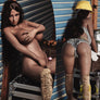 MyRealDolls Sam Tanned Sex Doll with realistic features and detailed craftsmanship, showcasing the lifelike appearance.