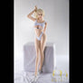 MyRealDolls Sandra round butt sex doll with realistic features and detailed face, dressed in lingerie, posing on a bed.