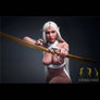 Scarlet Elf Archer sex doll by MyRealDolls featuring detailed elf costume and realistic female body with pointed ears.