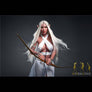 Realistic Scarlet Elf Archer sex doll by MyRealDolls, showing detailed facial features and elf costume with pointed ears.
