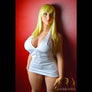 Realistic Vicky BBW sex doll by MyRealDolls, featuring lifelike facial features, curvy body, and detailed skin texture.
